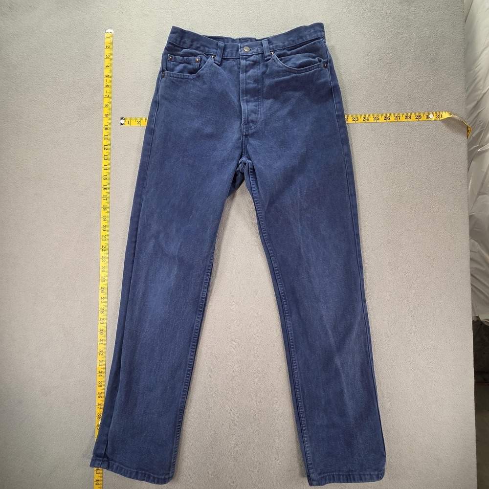 VTG Levis 501 Jeans Mens Navy Blue Med Wash Made USA Button Fly Fits 28x30